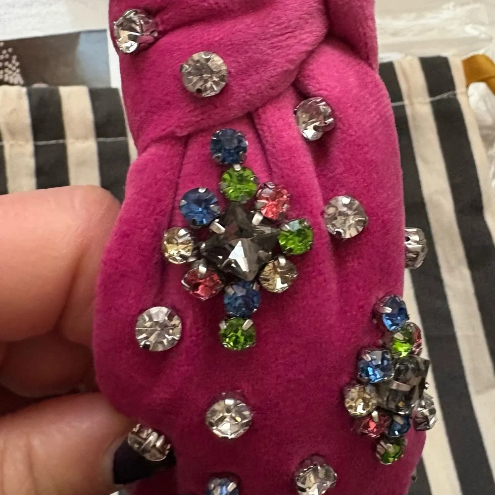 Lele Sadoughi Harlequin Rainbow Knotted Crystal Headband!! - Picture 6 of 7